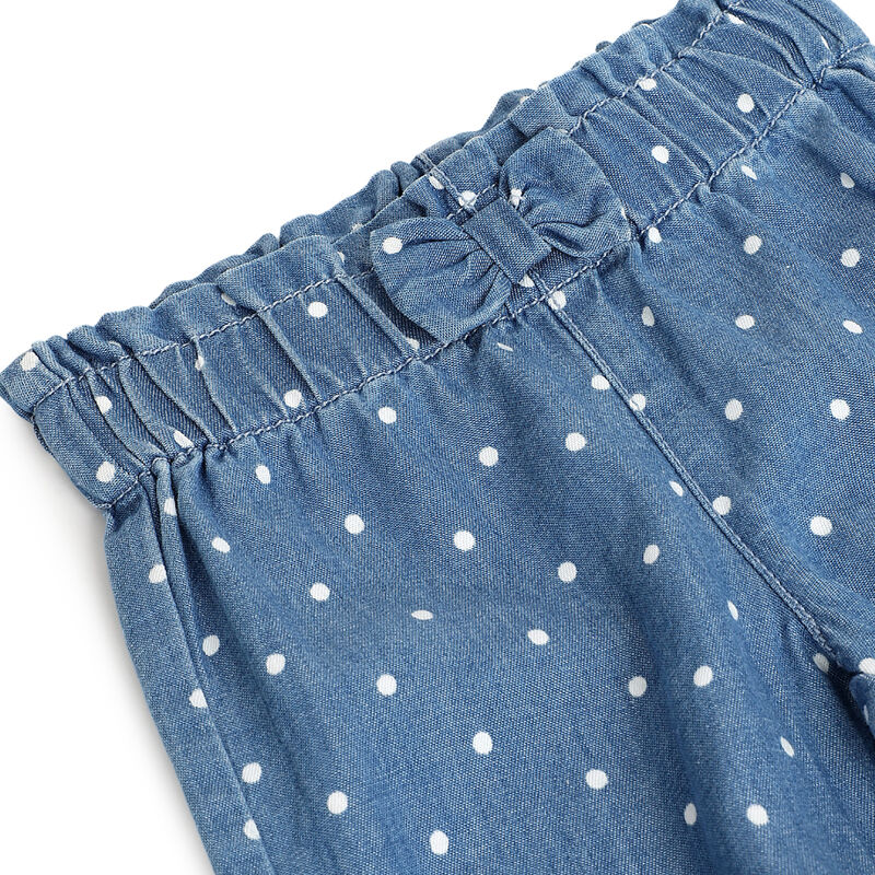 Girls Light Blue Printed Long Trousers image number 2